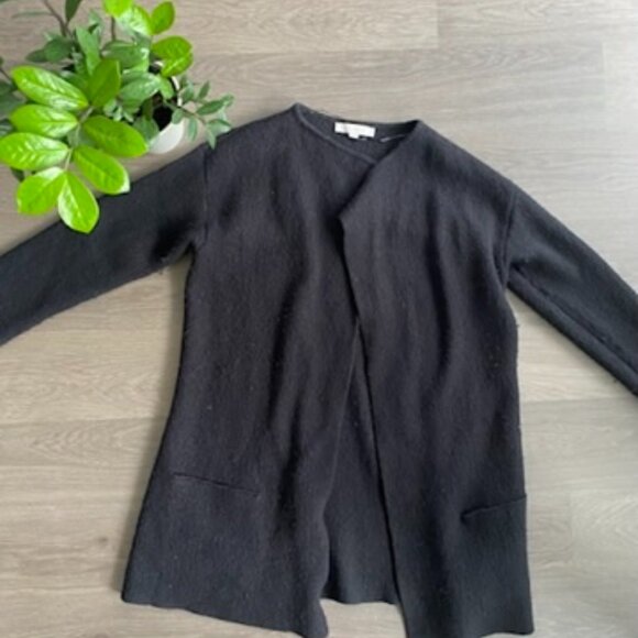 LOFT Black Wool Duster Jacket - Picture 1 of 9